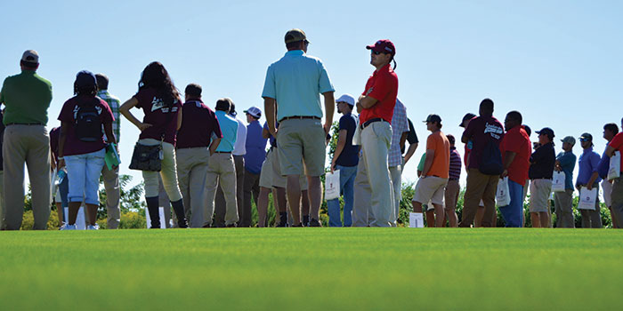 Spectators on golf course